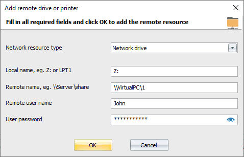 Creating remote drive