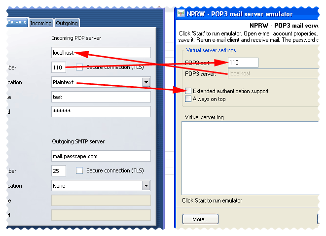 Эмулятор почтового (POP3) сервера