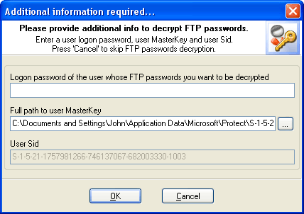Расшифровка паролей FTP