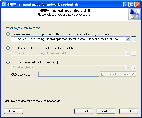 Восстанавливаем сетевые пароли Windows (ручной режим)